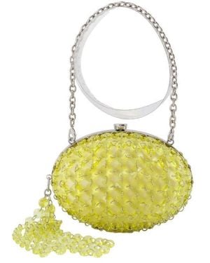 Self-Portrait Self-Portrait Crystal-Embellished Clutch - Yellow