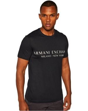 ARMANI EXCHANGE Milano New York Logo Crew Neck T-Shirt - Black