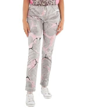 Stella McCartney Skinny Boyfriend Embroidered Logo Jeans, Waist - Gray
