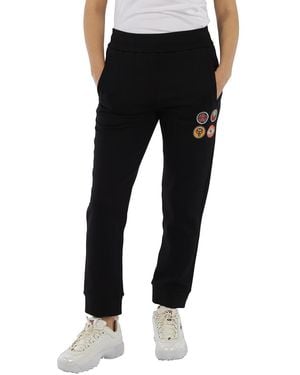 Roberto Cavalli Ladies Lucky Symbols Applique Relaxed Fit Sweatpants, Brand Size 38 (Us - Black