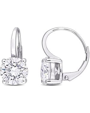 Amour 4 Ct Dew Created Moissanite Leverback Earrings - Metallic