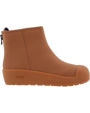 Bally Bernina Rubber Coated Leather Boots, Brand Size 40 Us - Brown