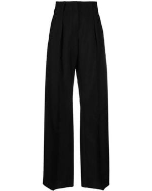 Ferragamo High-Waisted Wide-Leg Trousers - Black