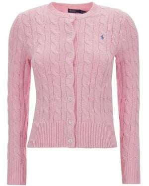 Polo Ralph Lauren Cable-Knit Cotton Cardigan - Pink