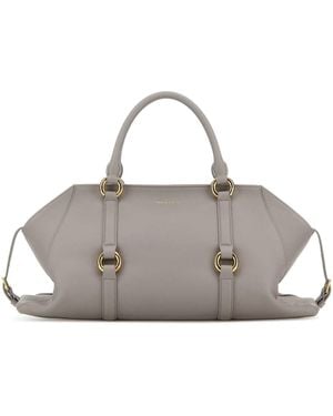 McQueen Leather Medium Farringdon Handbag - Gray
