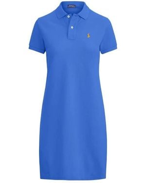 Polo Ralph Lauren Embroidered-Pony Polo Dress - Blue