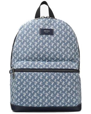 Jimmy Choo Wilmer Denim Jc Monogram Backpack - Blue
