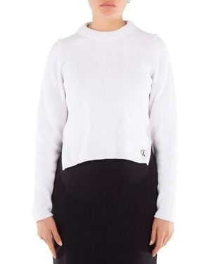 Calvin Klein Recycled-Cotton Jumper - White