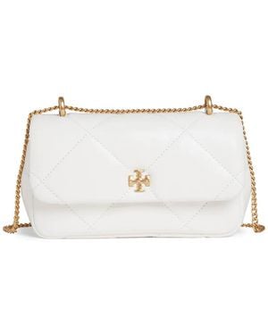 Tory Burch Kira Blanc Mini Kira Diamond Quilt Flap Bag - Natural