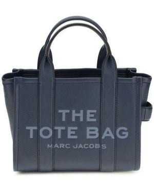 Marc Jacobs Grained Calf Leather Tote Bag - Blue