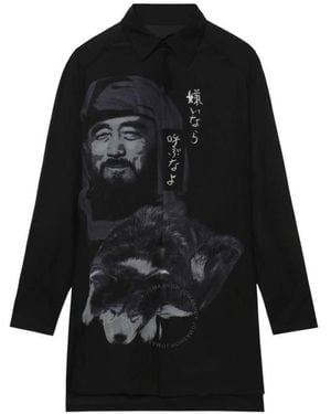 Yohji Yamamoto Oversized Silk Shirt - Black