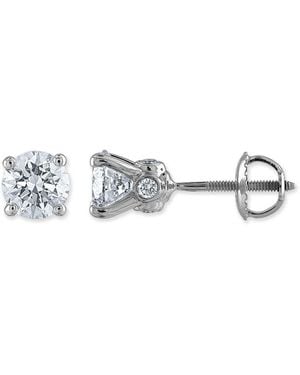 Brilliant Diamond 14Kt 2.00 Carat Lab Grown Diamond Stud Earrings For - Metallic