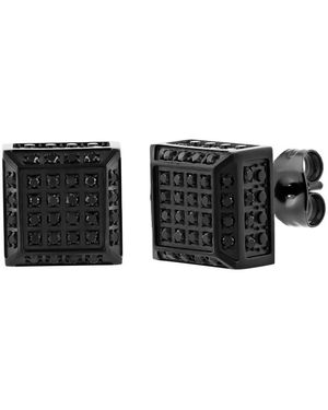 Robert Alton 1/2Ctw Diamond Stainless Steel With Finish Cube Earrings - Black