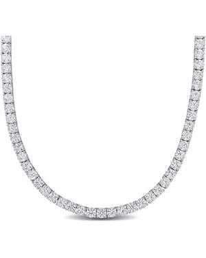 Amour 33 Ct Tgw Created Sapphire Tennis Necklace - Metallic