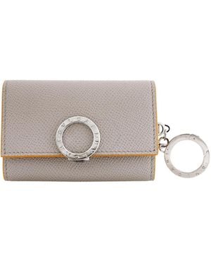 BVLGARI Leather Clip Keyholder - Gray