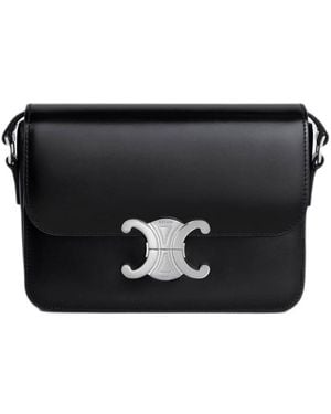 Celine 250Shiny Calfskin Teen Triomphe Bag - Black