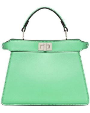 Fendi Iconic Peekaboo Iseeu Leather Bag - Green