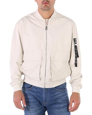Calvin Klein Eggshell Water Repellent Proof Bomber Jacket - Blue