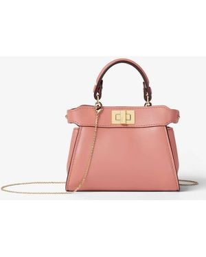 Fendi Nano Peekaboo Nappa Leather Miniature Bag - Pink