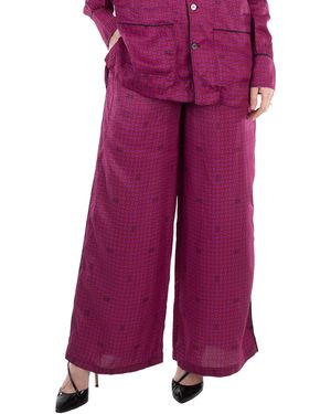 KENZO Graphic-Print Elasticated Waist Pant, Brand Size 38 (Us - Purple