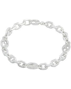 Gucci Interlocking G Motif Sterling Bracelet, Size 19 - Metallic