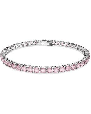 Swarovski Matrix Tennis Bracelet With Purplish Crystals - Metallic