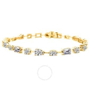 Maulijewels 5.90 Ctw 14K Lab-Grown (F-G Vs1)Diamond Multi-Shape Tennis Bracelet For - Metallic
