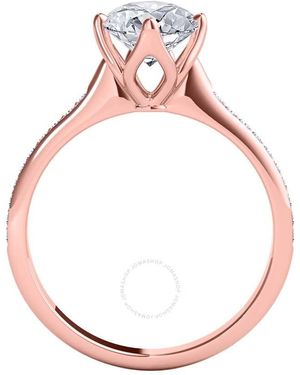 Maulijewels 1.15 Carat Natural Round Diamond H-I/ I1-I2 Solitaire Engagement Ring - Pink