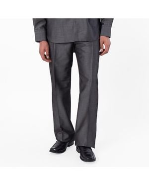 Ferragamo Tailored Pleated Trousers, Brand Size 48 (Us - Grey
