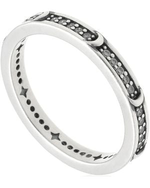PANDORA Ladies Sterling Sparkling Crescent Moon Ring - Metallic