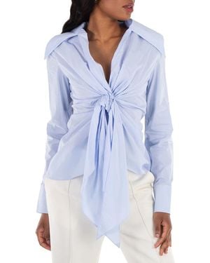 Balmain Gingham-Check Pattern Cotton Shirt - Blue