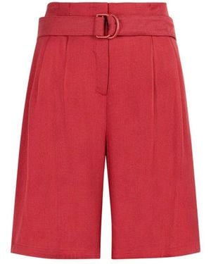 Roberto Cavalli High-Waist Wide-Leg Shorts, Brand Size 40 Us - Red