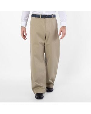 Burberry Cotton Wide-Leg Pants - Natural