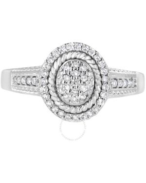 Haus of Brilliance 925 Sterling 1/3 Cttw Pave Set Round-Cut Diamond Braided Halo Cocktail Ring - Metallic