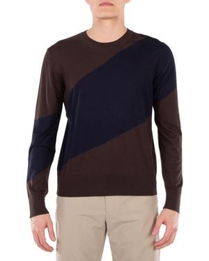Ferragamo Ferragamo Virgin-Wool Fine-Knit Crew Neck Jumper - Blue