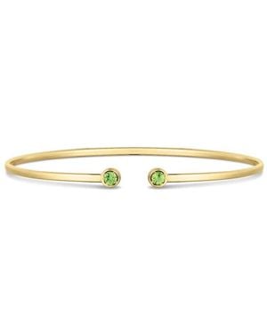 Tresorra 14K Peridot Open Cuff Bangle Bracelet - Yellow