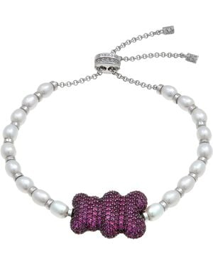 Apm Monaco Yummy Bear Adjustable Pearl Bracelet - Metallic