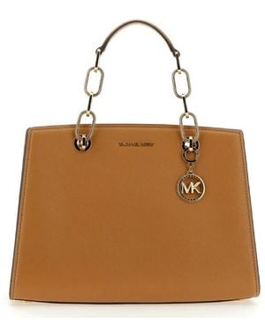 Michael Kors Medium Cynthia Leather Satchel - Brown