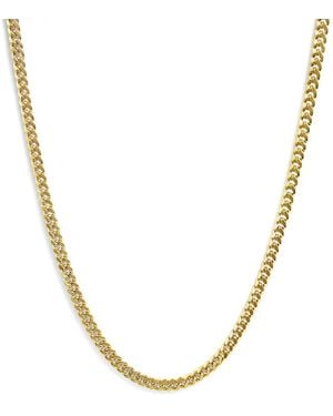 Haus of Brilliance Semi-Solid 14K 6.1Mm Classic Miami Cuban Chain Necklace - Metallic