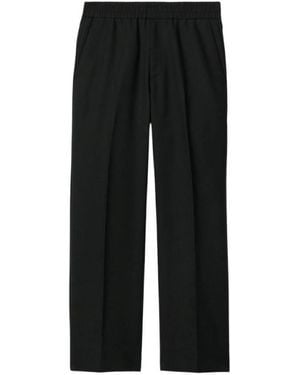 Burberry Wool Linen Blend Trousers - Grey