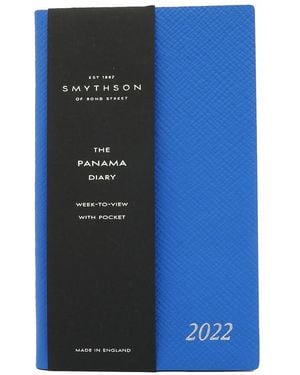 Smythson 2022 Panama Diary With Pocket - Blue