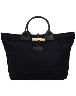 Longchamp Le Roseau Canvas Shopper - Black