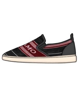 Ferragamo Logo Knit Slip-On Sneakers - Red