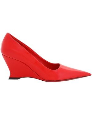Ferragamo Ladies Viola Wedge-Heeled Pumps - Red
