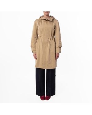 Burberry Drawcord Hood Nylon-Cotton Parka - Natural