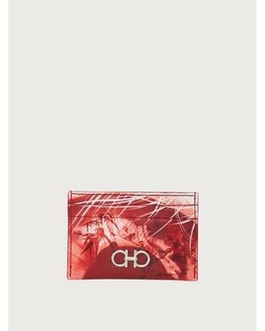 Ferragamo Calf Leather Cardholder - Red