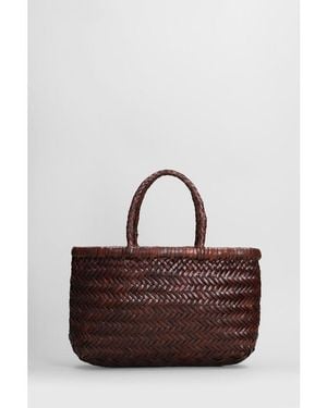 Dragon Diffusion Mini Flat Gora Baskt Hand Bag - Brown