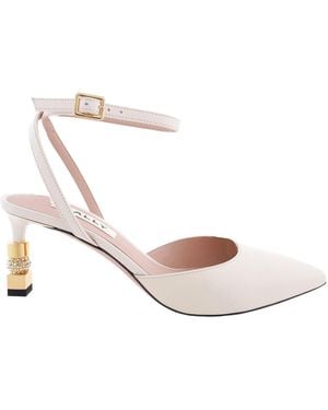 Bally Tatjana 65 Pointed-Toe Leather Court Shoes, Brand Size 36 Us - White