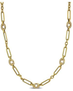 Amour 1 4/5 Ct Tgw Cubic Zirconia Link Necklace - Metallic
