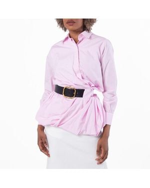 Loewe Belted Cotton-Blend Shirt, Brand Size 38 Us - Pink